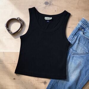 UNIVERSAL THREADS Black Ribbed Tank Top  Round Neck M